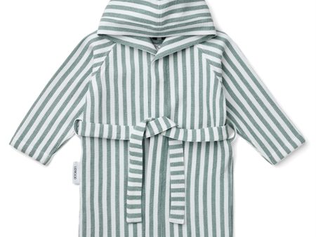 Liewood Gray Badekåpe YD Stripe Peppermint White Discount