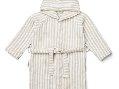 Liewood Gray Badekåpe Y D Stripe Crisp White Sandy Cheap