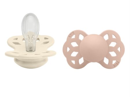 Bibs Infinity Silikon Symmetriske Smokker 2-pack Ivory Blush Sale