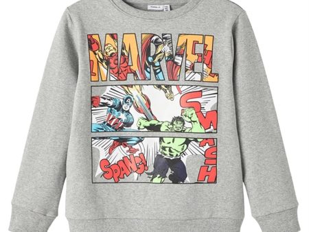 Name it Grey Melange Foss Marvel Sweatshirt For Sale