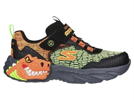 Skechers Dino Lights Sneakers Black Orange Fashion