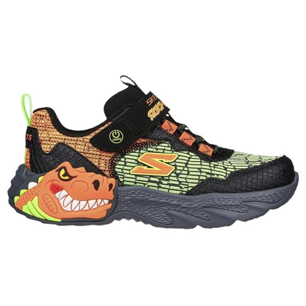 Skechers Dino Lights Sneakers Black Orange Fashion