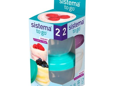 Sistema To-Go Yoghurtsbøtte 2-Pak Minty Teal   Ocean Blue Online Sale