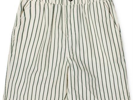 Liewood Monori Y D Stripe Shorts Y D Stripes Garden Green Creme De La Creme Cheap