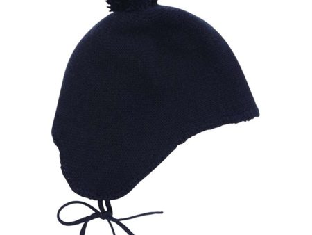 HOLMM Navy Pom Pom Cashmere Strikk Lue Online