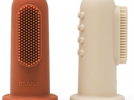 Mushie Finger Tannbørste 2-pakning Clay Shifting Sand Online