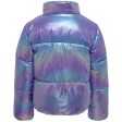 Kids ONLY Purple Opulence Metallic Celine Metallisk Kort Vattert Jakke Online now