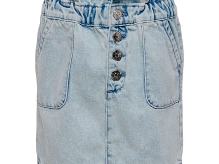 Kids ONLY Light Blue Denim Olina Frill Denim Skjørt Online