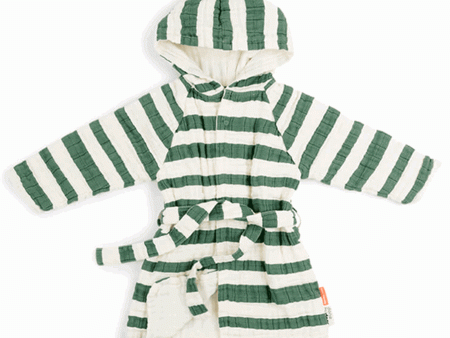 Done by Deer Badekåbe GOTS Stripes Green Online Hot Sale